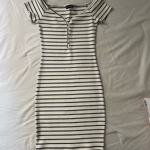 Black & White Striped Bodycon Dress